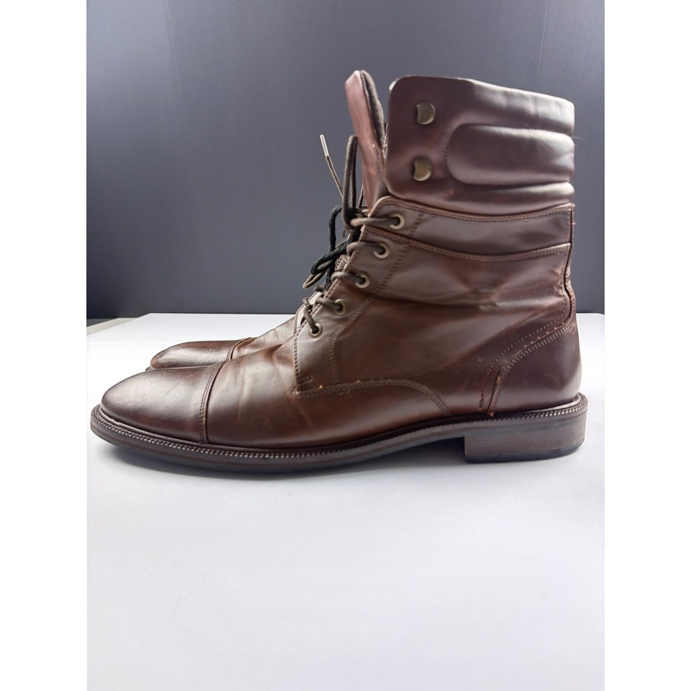 2016 Kenneth Cole Reaction Mens Lets Roll Brown Cap Toe Padded Collar Boots 13M